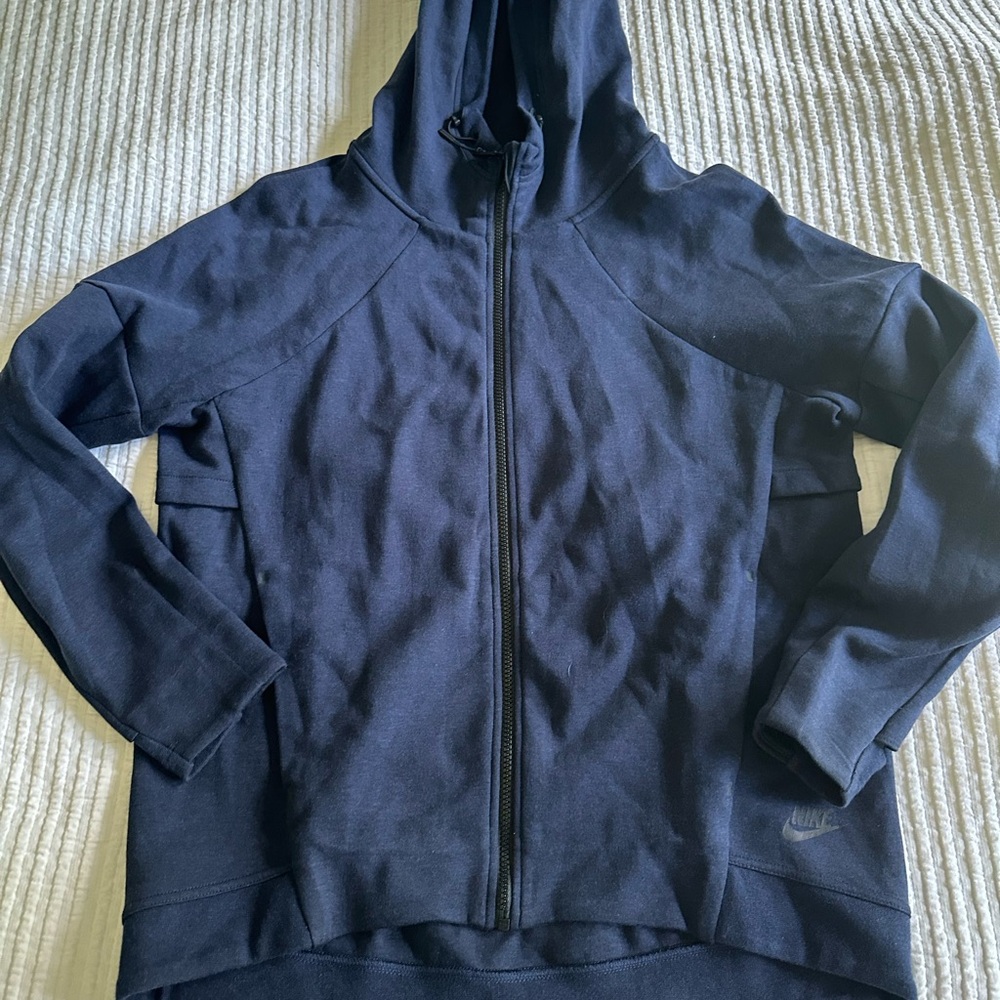 large blue nike zip up hoodie